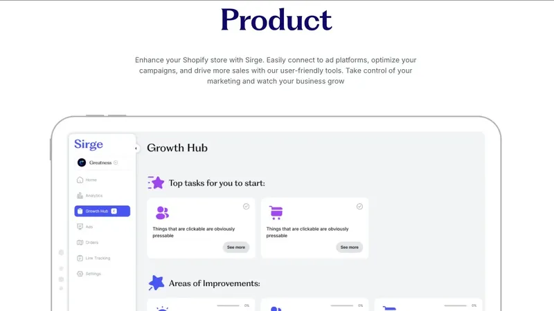 Sirge Shopify Tracking App